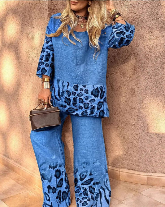 Ensemble en laine Leisure City Lady décontracté en coton et lin