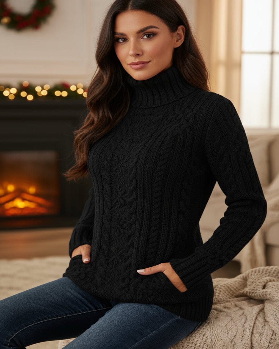 Women's High-neck Fashion Slim-fit Sweater Top