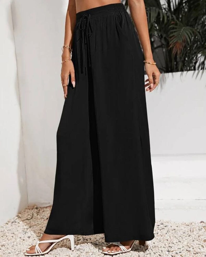 Pantalon large à cordon élastique