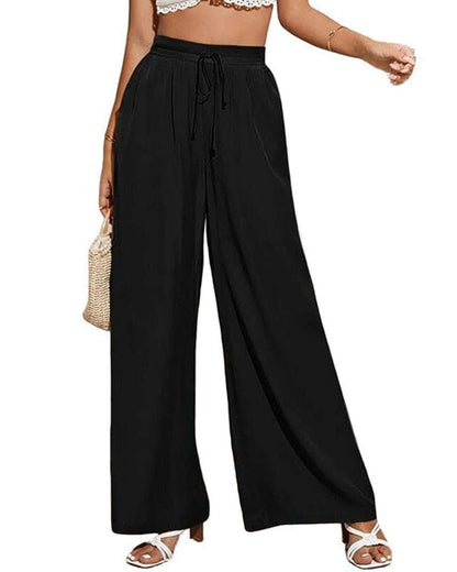 Pantalon large à cordon élastique