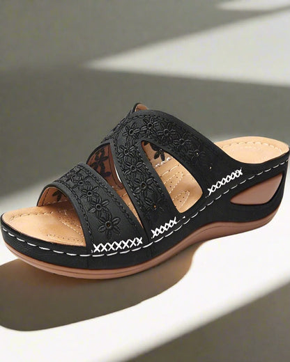 Embroidered sandals and slippers