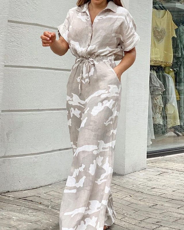 Combinaison tendance avec col polo imprimé