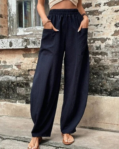Pantalon décontracté élastique avec poches