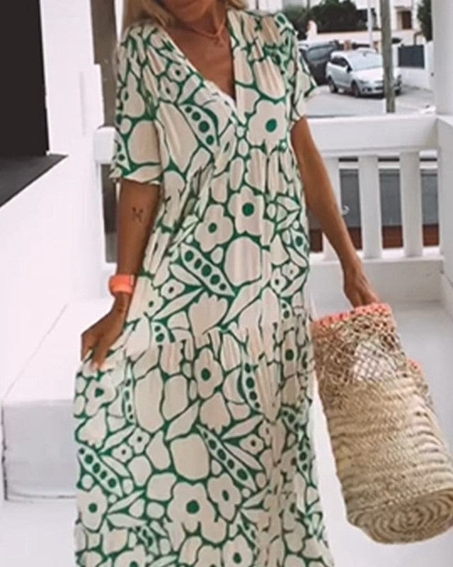 Robe ample à fleurs pour femme