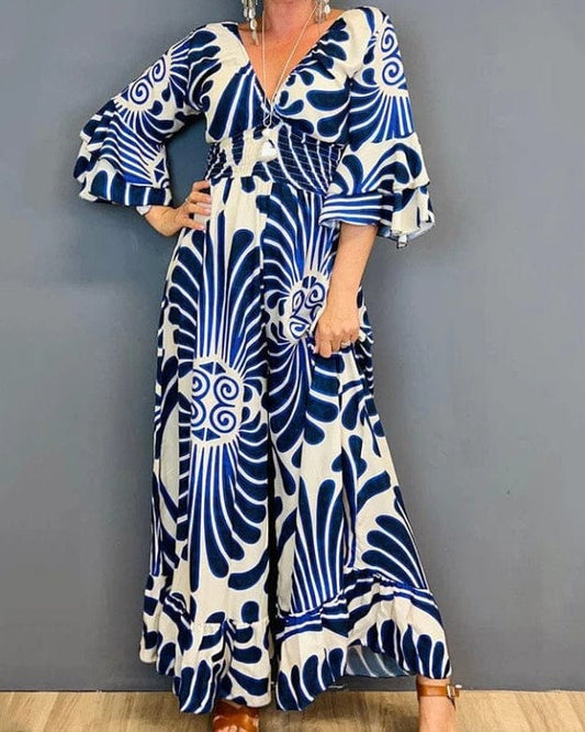 Combinaison taille haute avec col en V