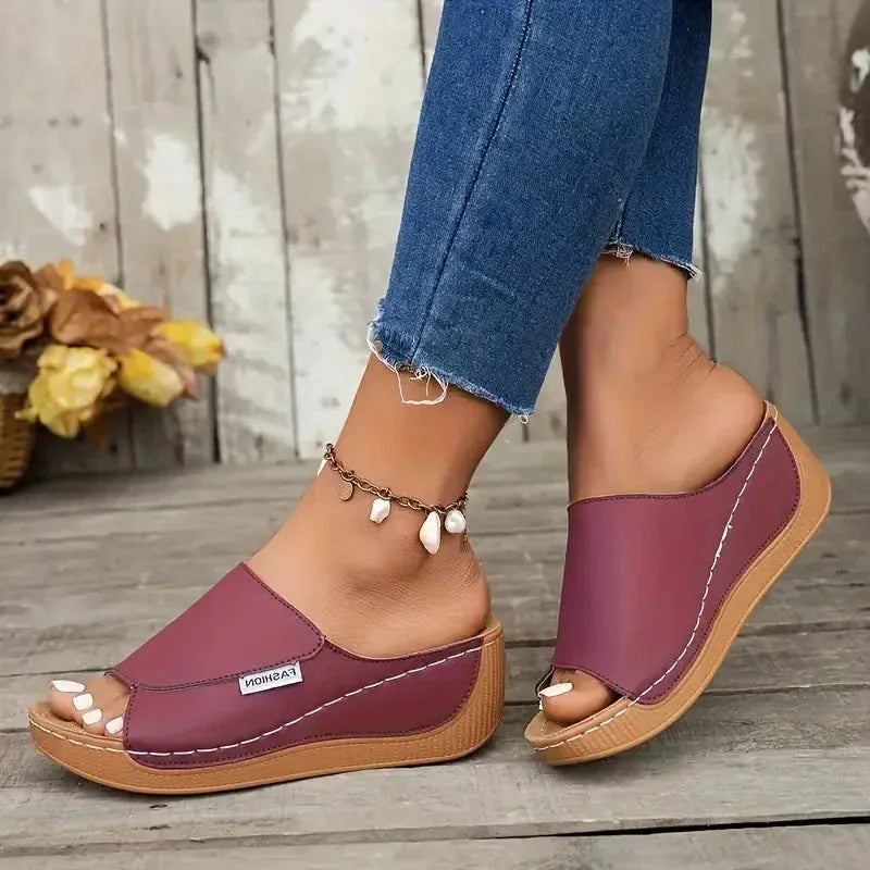 Sandale d'été confortable à talon épais