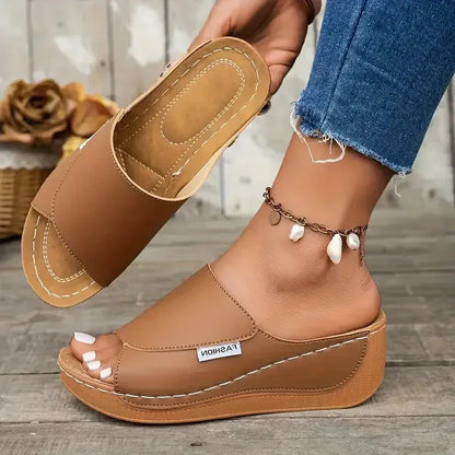 Sandale d'été confortable à talon épais