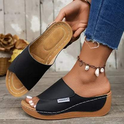 Sandale d'été confortable à talon épais